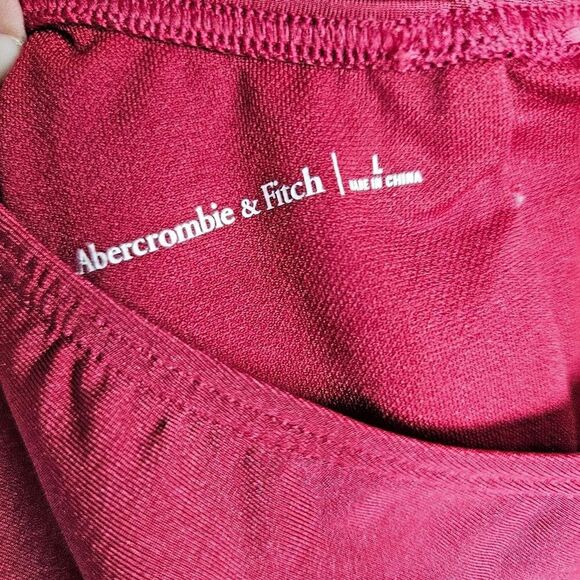 Abercrombie & Fitch Maroon High Cut Scoop Back One Piece Swimsuit L - Picture 9 of 11